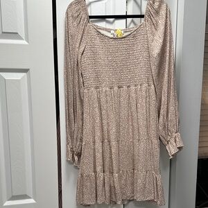 Altar'd State Textured Knit Top in Cream and Brown